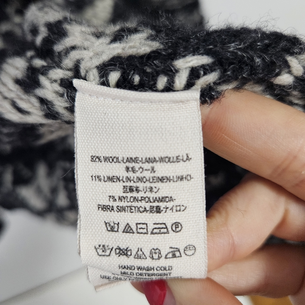 Free People Hidden Snowflake Oversize Cardigan XS Wool Boho - Picture 10 of 13